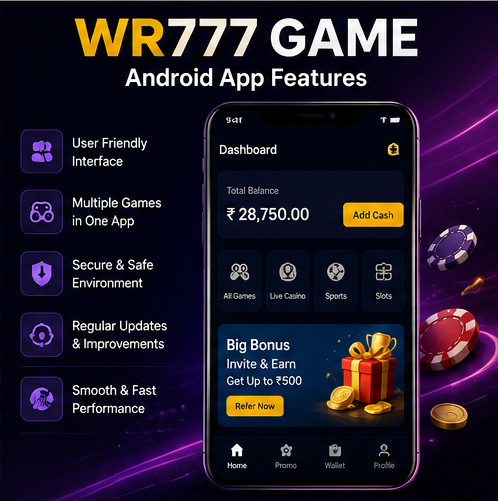 WR777 App dashboard with Android interface